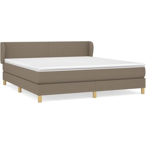 Sommier à lattes de lit avec matelas Taupe 180x200 Tissu