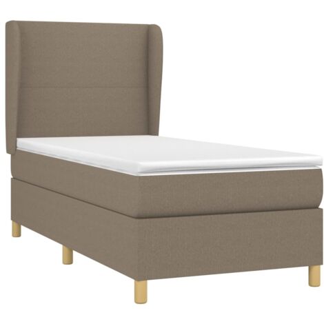 Sommier à lattes de lit avec matelas Taupe 80x200 cm Tissu vidaXL