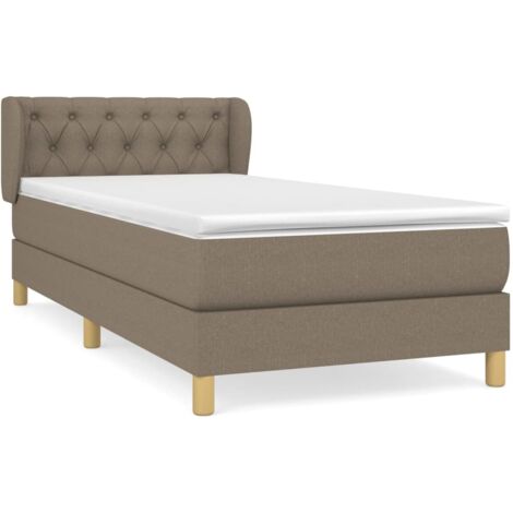 Sommier à lattes de lit avec matelas Taupe 80x200 Tissu