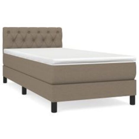 Sommier à lattes de lit avec matelas Taupe 80x200 Tissu