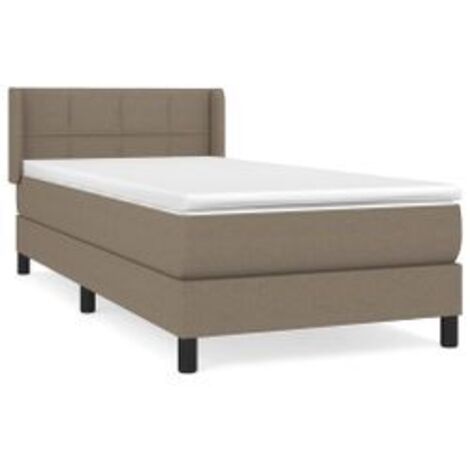 Sommier à lattes de lit avec matelas Taupe 80x200 Tissu