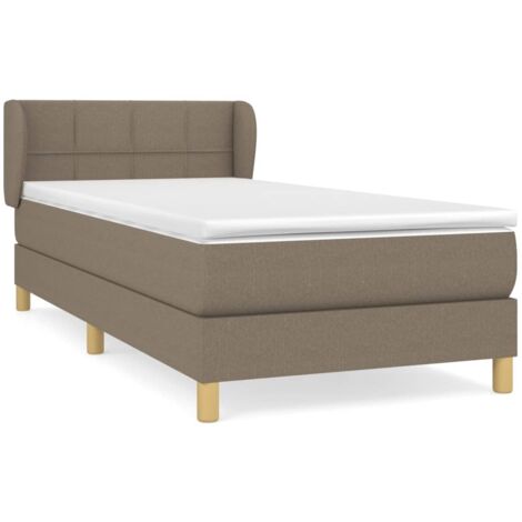 Sommier à lattes de lit avec matelas Taupe 80x200 Tissu