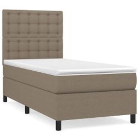 Sommier à lattes de lit avec matelas Taupe 80x200 Tissu