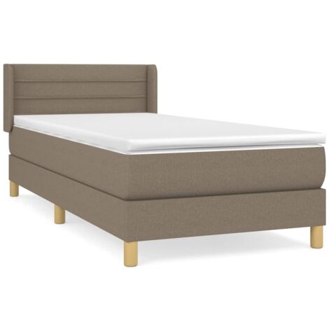 Sommier à lattes de lit avec matelas Taupe 80x200 Tissu