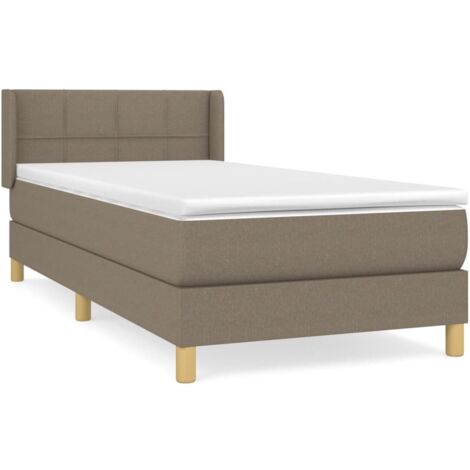 Sommier à lattes de lit avec matelas Taupe 80x200 Tissu