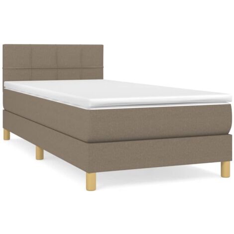 Sommier à lattes de lit avec matelas Taupe 80x200 Tissu