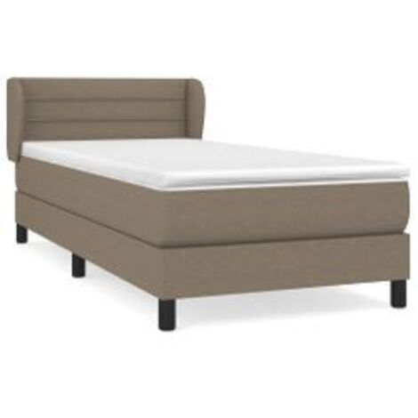 Sommier à lattes de lit avec matelas Taupe 80x200 Tissu