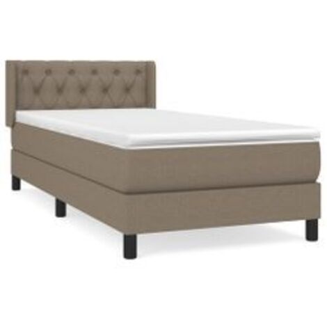 Sommier à lattes de lit avec matelas Taupe 80x200 Tissu
