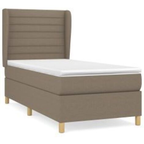 Sommier à lattes de lit avec matelas Taupe 80x200 Tissu