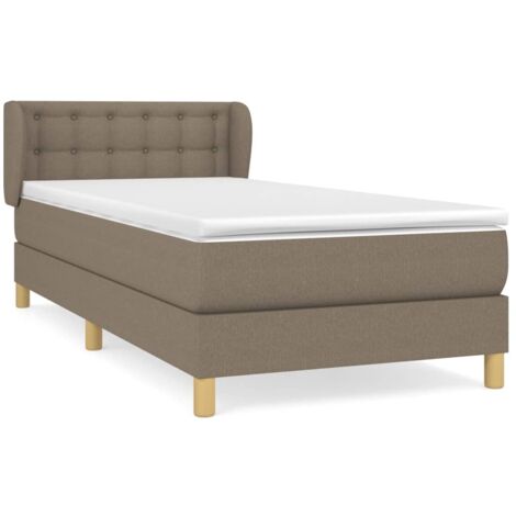 Sommier à lattes de lit avec matelas Taupe 80x200 Tissu