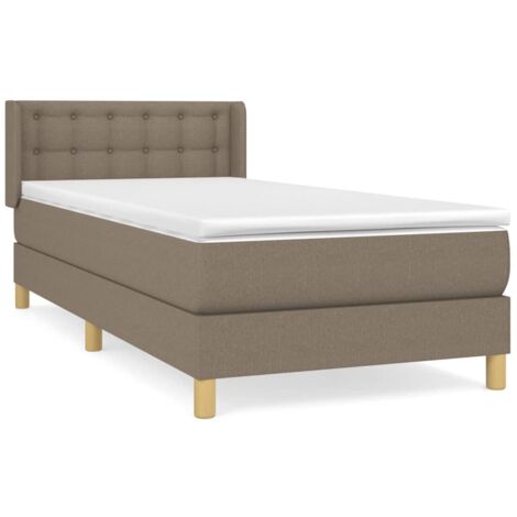 Sommier à lattes de lit avec matelas Taupe 80x200 Tissu