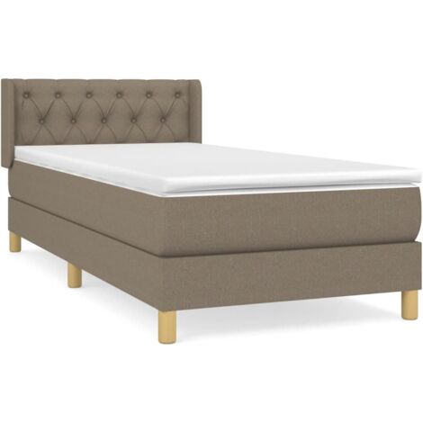 Sommier à lattes de lit avec matelas Taupe 80x200 Tissu