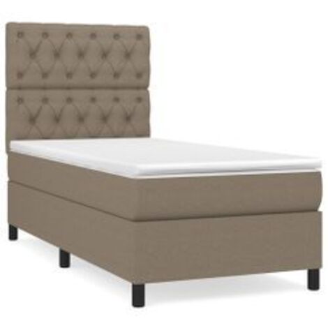 Sommier à lattes de lit avec matelas Taupe 80x200 Tissu