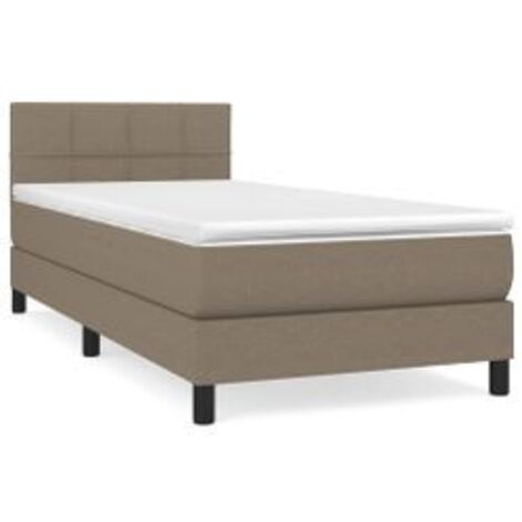 Sommier à lattes de lit avec matelas Taupe 80x200 Tissu