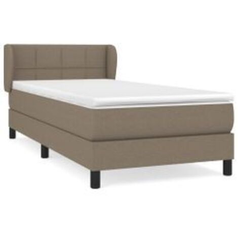 Sommier à lattes de lit avec matelas Taupe 80x200 Tissu