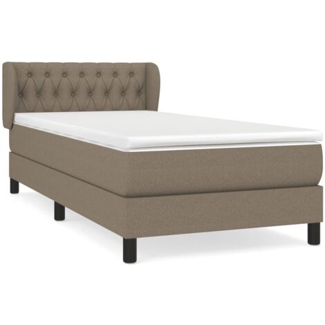 Sommier à lattes de lit avec matelas Taupe 90x190 Tissu