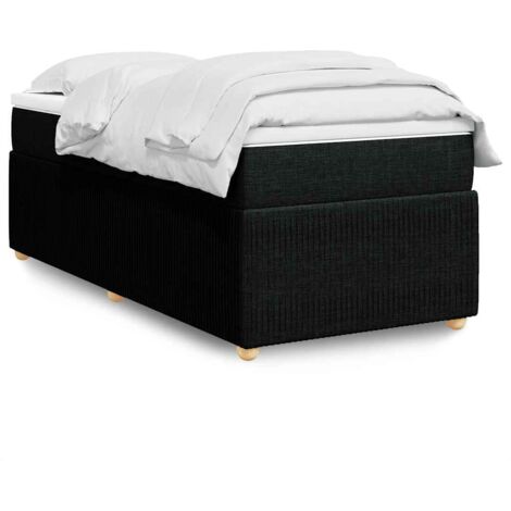 Sommier à lattes de lit et matelas-Cadre de lit Noir 80x200 cm Tissu 247439