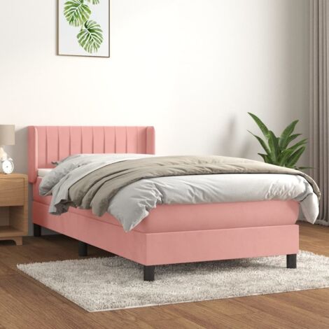 Sommier à lattes de lit et matelas-Cadre de lit Rose 80x200 cm Velours 353504