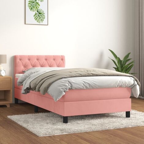 Sommier à lattes de lit et matelas-Cadre de lit Rose 80x200 cm Velours 417786