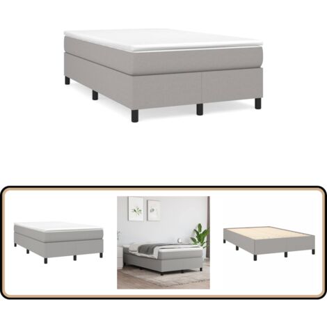 Sommier à lattes de lit et matelas gris clair 120x190 cm tissu - Lit Double - Lit Avec Sommier - Matelas À Ressorts Ensachés - Literie - Chambre À Coucher
