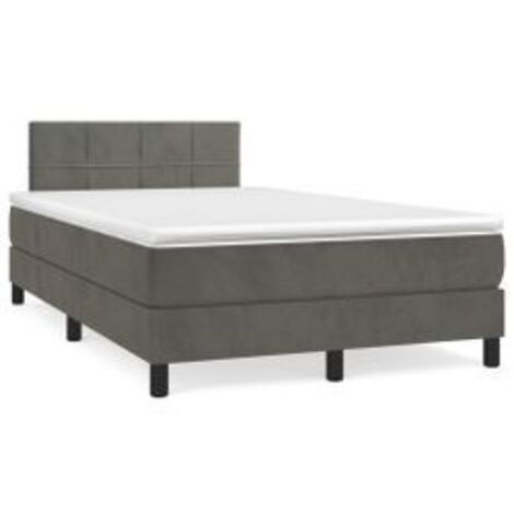 Sommier à lattes de lit et matelas Gris foncé 120x200 Velours
