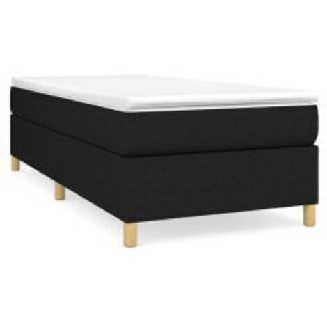 Sommier à lattes de lit et matelas Noir 80x200 Tissu