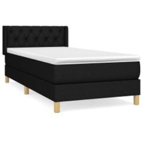 Sommier à lattes de lit et matelas Noir 80x200 Tissu