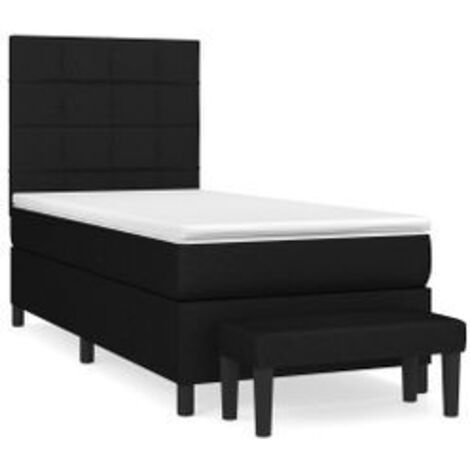 Sommier à lattes de lit et matelas Noir 80x200 Tissu