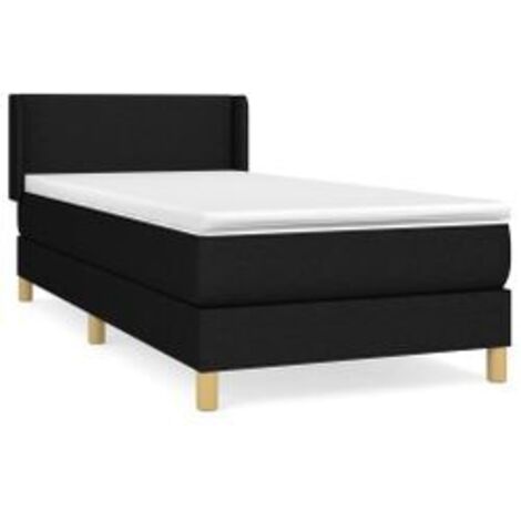 Sommier à lattes de lit et matelas Noir 80x200 Tissu