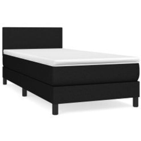 Sommier à lattes de lit et matelas Noir 80x200 Tissu