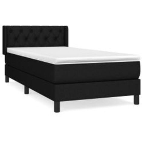Sommier à lattes de lit et matelas Noir 80x200 Tissu