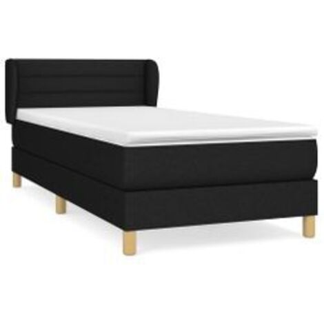 Sommier à lattes de lit et matelas Noir 80x200 Tissu