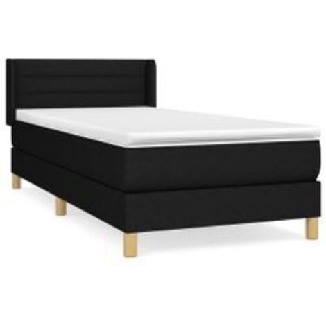 Sommier à lattes de lit et matelas Noir 80x200 Tissu
