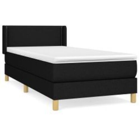Sommier à lattes de lit et matelas Noir 80x200 Tissu