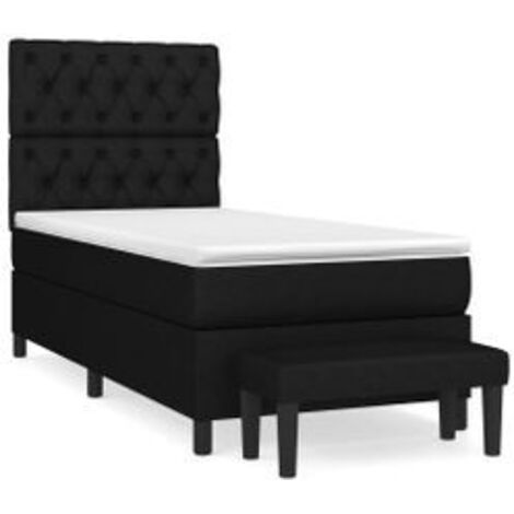 Sommier à lattes de lit et matelas Noir 80x200 Tissu