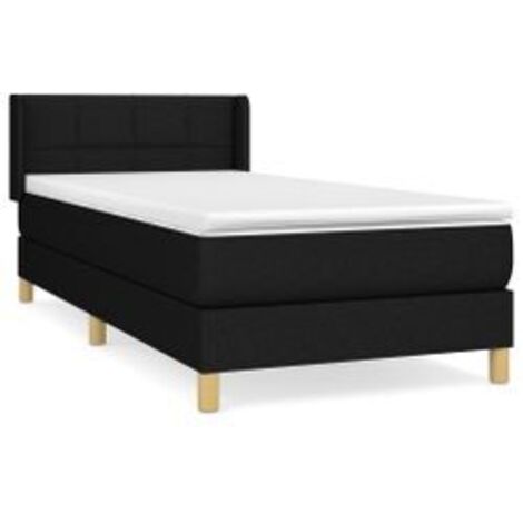 Sommier à lattes de lit et matelas Noir 80x200 Tissu