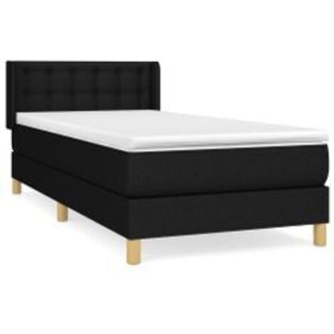 Sommier à lattes de lit et matelas Noir 80x200 Tissu