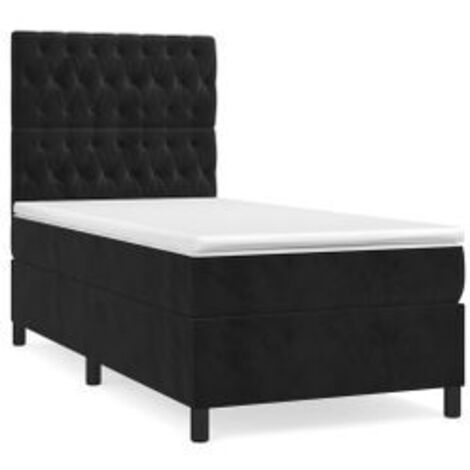 Sommier à lattes de lit et matelas Noir 80x200 Velours