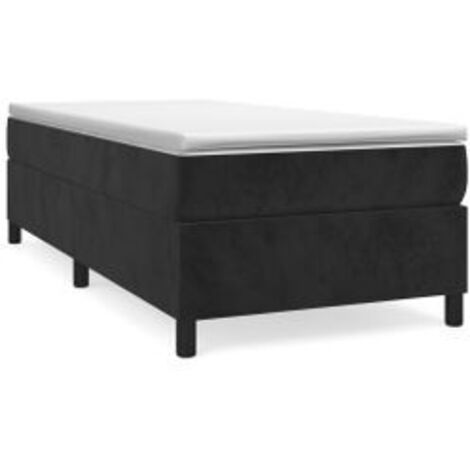 Sommier à lattes de lit et matelas Noir 80x200 Velours