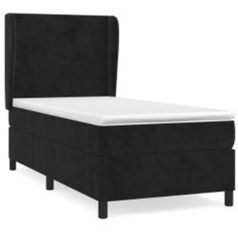 Sommier à lattes de lit et matelas Noir 80x200 Velours