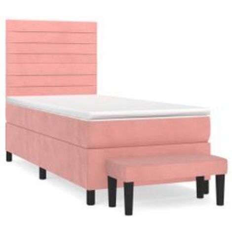 Sommier à lattes de lit et matelas Rose 80x200 Velours