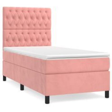 Sommier à lattes de lit et matelas Rose 80x200 Velours