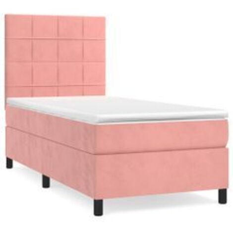Sommier à lattes de lit et matelas Rose 80x200 Velours
