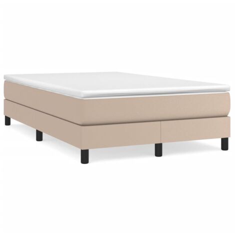 Sommier à lattes de lit matelas cappuccino 120x190 similicuir