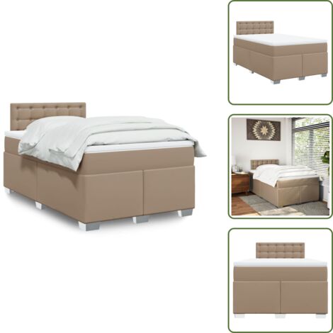 Sommier à lattes de lit matelas cappuccino 120x190cm similicuir - Sommier À Lattes De Lit - Sommiers À Lattes De Lit - Lit - Meuble De Chambre À Coucher