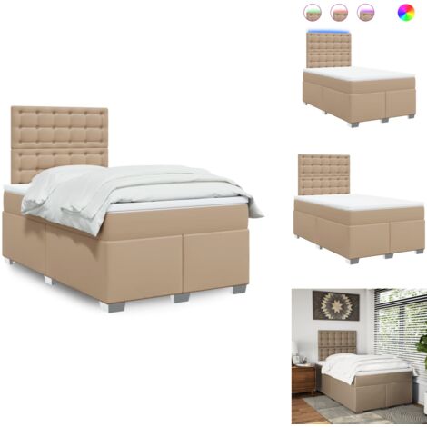 Sommier à lattes de lit matelas cappuccino 120x190cm similicuir - Sommier À Lattes De Lit - Sommiers À Lattes De Lit - Lit - Meuble De Chambre À Coucher