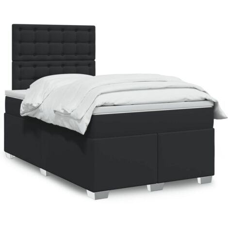 Sommier à lattes de lit matelas Noir 120x200 cm Similicuir vidaXL
