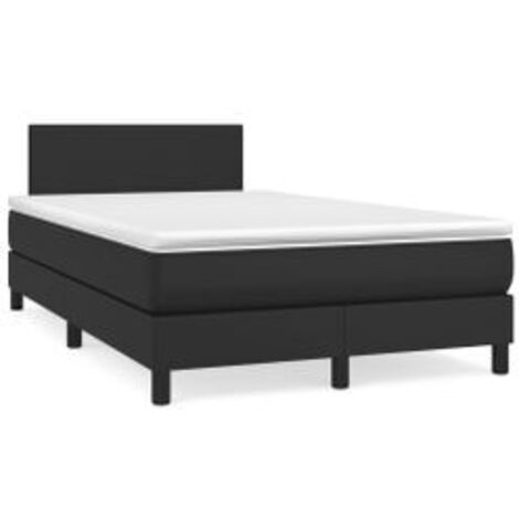 Sommier à lattes de lit matelas Noir 120x200 Similicuir