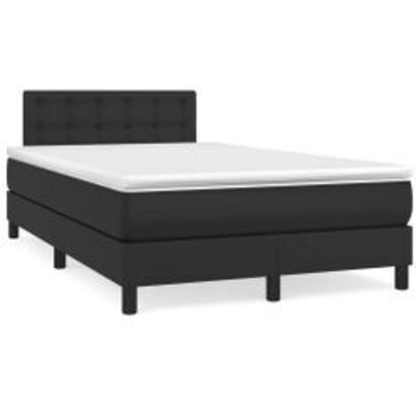 Sommier à lattes de lit matelas Noir 120x200 Similicuir