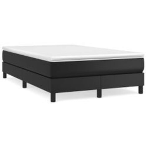 Sommier à lattes de lit matelas Noir 120x200 Similicuir